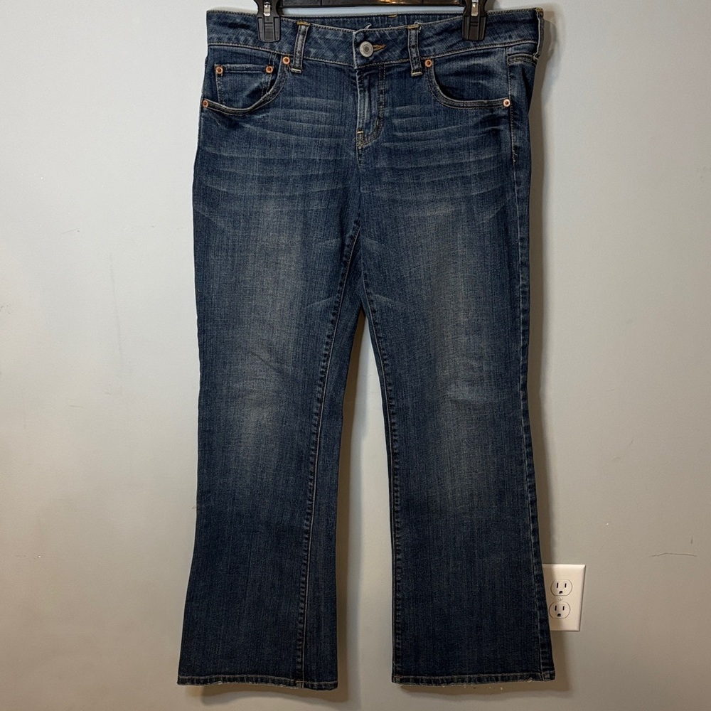 American Eagle Outfitters Dark Blue Bella ElenaY2K Stretch Lowcut Boot Cut Jeans